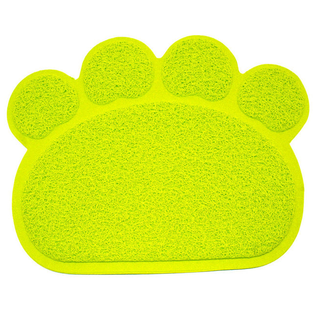 Paw Print Dog Cat Litter Mat Puppy Kitty Dish Feeding Bowl Placemat Tray Tidy Easy Cleaning Sleeping Pad Cama 3 Colors - jetlove
