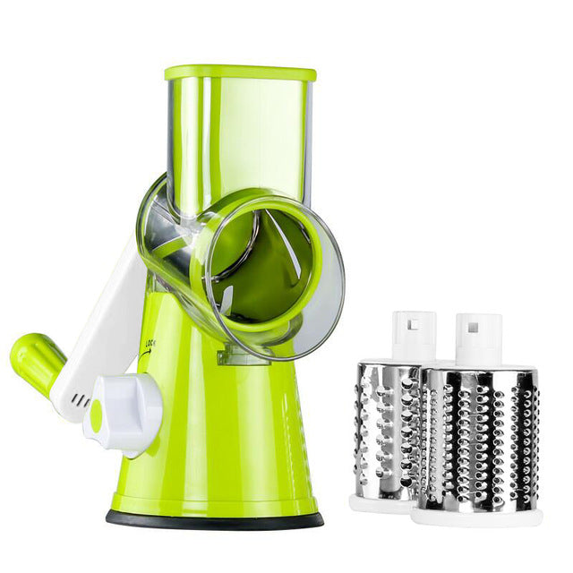 Round Mandoline Slicer Vegetable Cutter Manual Potato Julienne Carrot Slicer Cheese Grater Stainless Steel Blades Kitchen Tool - jetlove