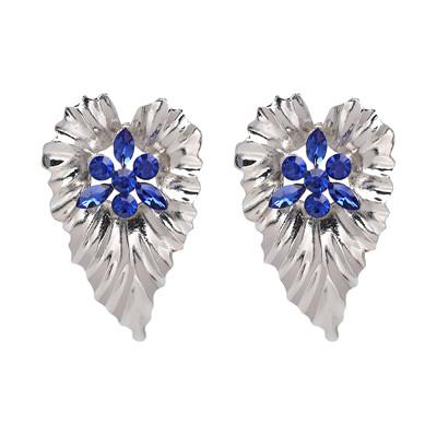 JUJIA 2018 Women Fashion Alloy Leaf Dangle Earrings Crystal Earrings Statement For Women Jewelry Brincos - jetlove